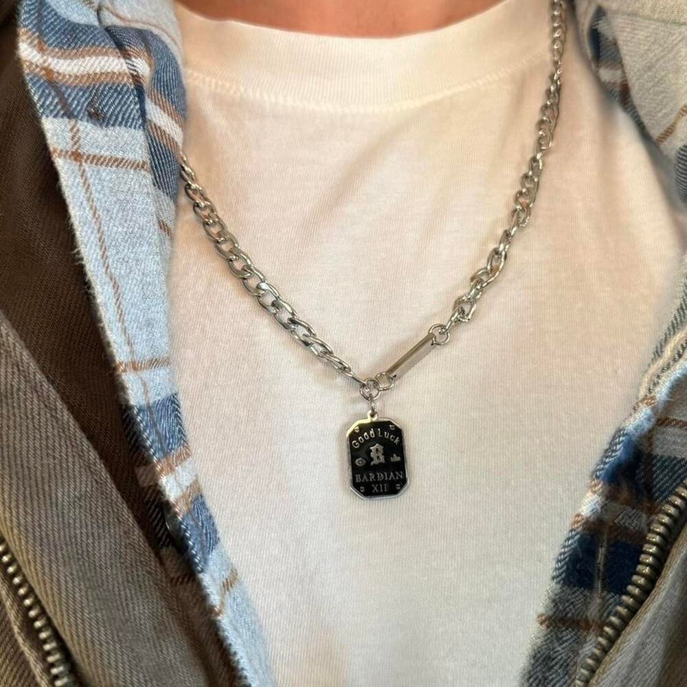 Silver and black vintage necklace